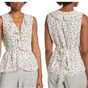 Max Studio Sleeveless Wrap Peplum Top